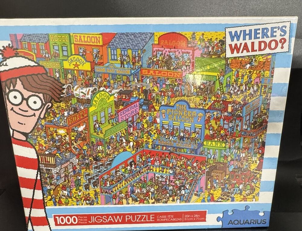 Where's Waldo Wild Wild West 1000 Piece Jigsaw Puzzle Aquarius New And sealed